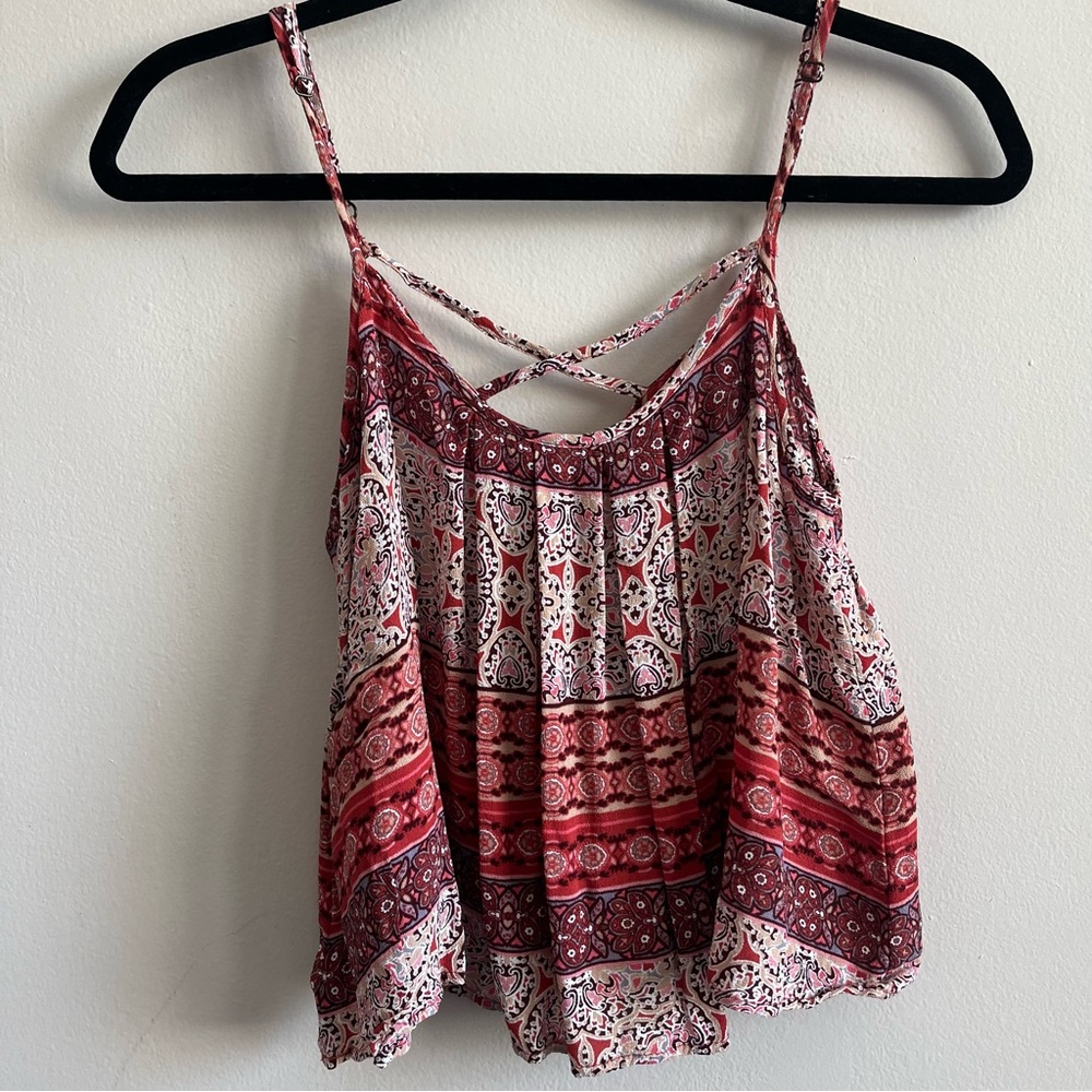 Boho Red Patterned Top